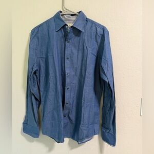 Age of Wisdom Blue Chambray Button-Up Shirt Men’s Small